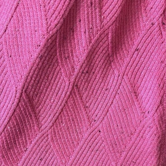 New TALBOTS Diamond Tweed Sweater Pink Cowl Neck Speckle' Knit Sz XS NWT - Picture 3 of 6